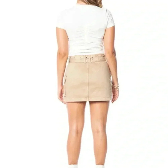 Juicy Couture Y2K Cargo Mini Skirt Nomad Brown Size 30 | Mid Rise Belted Stretch - Picture 8 of 10